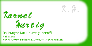 kornel hurtig business card